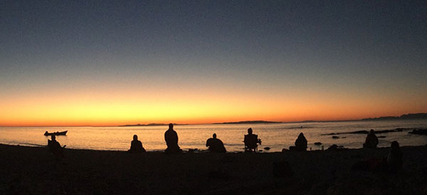 Sitting at sunrise at the Sea of Cortez