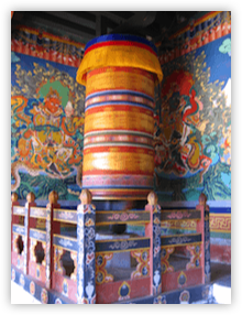 Large spinning prayer wheel