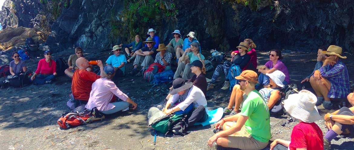 Teaching on the beach